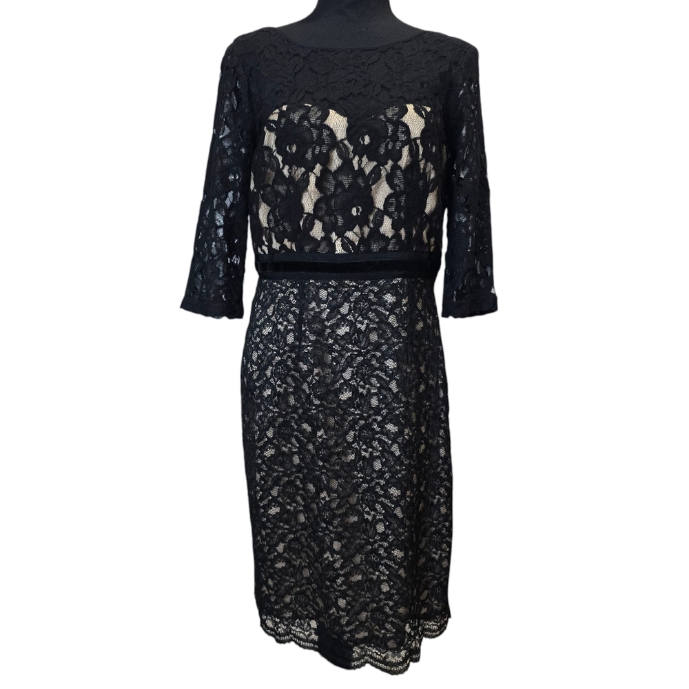 ⭐️Jax Black Lace Short Sleeve Vintage Dress Sz 8